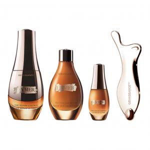 Набор уходовой косметики Hailanzhimi Gilded Radiance Anniversary Limited для подтяжки кожи 7мл+15мл+30мл+массажная пластина LA MER