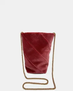Розовая бархатная сумка-кубик на золотой цепочке The Bag Lab