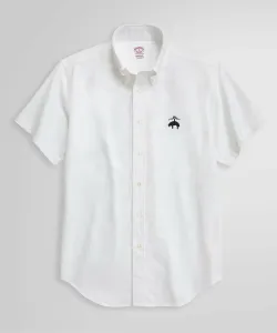 Спортивная футболка с коротким рукавом и большим логотипом GF серии LOGO, традиционный крой Brooks Brothers, цвет White