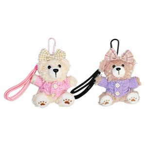 Плюшевый кулон с милым медвежонком в свитере с бантом, высота 10 см MENGMENGBUNNY