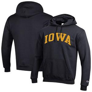 Мужской черный свитшот с капюшоном Iowa Hawkeyes Basic Arch Fleece Champion