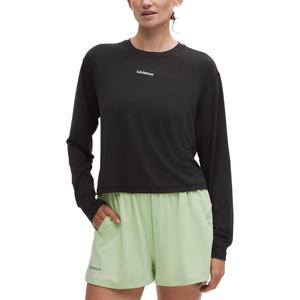 Женские футболки с круглым вырезом, средней толщины Lululemon, черный/blk