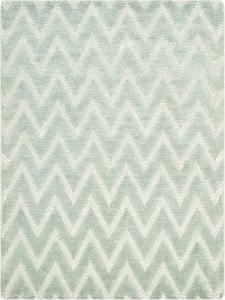 Ковер SAFAVIEH, 61 x 92 см, Santa Fe Collection, Light Grey & Silver, ручной вязки, современный шеврон из шерсти, идеально для помещений с высокой проходимостью: прихожая, гостиная, спальня (STF533A)