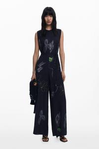 Женский комбинезон-палаццо с цветочным принтом Desigual, Black