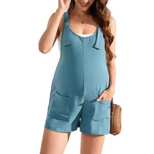 Комбинезон для беременных с квадратным вырезом и регулируемыми бретелями Clearflower, Lake Blue