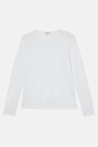 Supima Хлопковая белая футболка с длинными рукавами Jigsaw, белый