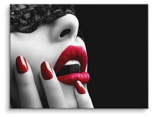 Картина на холсте ArtMind Red lips and nails, многоцветный
