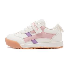 Детские повседневные кроссовки из искусственной кожи с удобной нескользящей амортизацией и дышащим эффектом Babaya, бежевый розовый