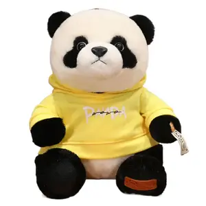 Tranquility and elegance Свитшот Panda Cute, черно-белый, с плюшевыми куклами мишки, высота плюшевой куклы 23см