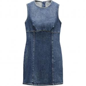 ZARA Женское платье Trf без рукавов синее