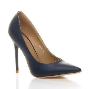 Туфли-лодочки из искусственной кожи на высоком каблуке-шпильке AJVANI, темно-синий