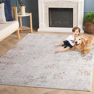 Ковер SAFAVIEH, 275 x 366 см, Princeton Collection, Light Beige & Grey, Oriental Design, идеален для помещений с высокой проходимостью в гостиной, спальне и столовой (PRN723A-9)