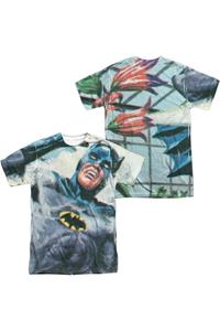 Футболка / футболка с коротким рукавом для взрослых из полиэстера Batman Classic Tv Foliage (принт спереди/сзади) Gildan, белый