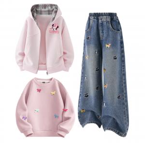 Детская повседневная спортивная одежда Moderate Disney, di xin sweet k cherry blossom розовый+solid color denim синий+solid color lotus розовый