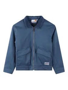 Куртка с вельветовым воротником и застежкой-молнией спереди Timberland Kids, синий