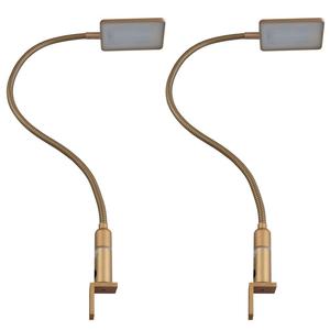 Теленок | Светодиодный светильник для кровати, 4 Вт, с регулируемой яркостью, теплый белый свет для чтения, гибкий прикроватный светильник на гибкой стойке, ночник, на выбор: набор из 2 шт. из матовой латуни kalb  Material für Möbel