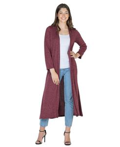 Женский вязаный кардиган с рукавами три четверти в форме колокола 24seven Comfort Apparel, Wine