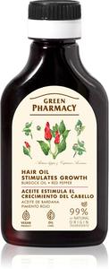 Репейное масло с красным перцем, стимулирующее рост волос, репейное масло Green Pharmacy, 100 мл