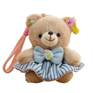 Свежий милый брелок с медвежонком, плюшевый кулон с длинноухим кроликом высотой 13,2 см Handsome, розовый