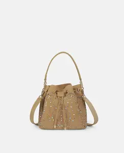 Сумка на руку с шипами, регулируемой застежкой и двойной ручкой Alma En Pena, бежевый