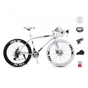 Шоссейный велосипед с дисковыми тормозами из высокоуглеродистой стали для активного отдыха ICOLOUR, белый черный белый