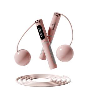 Скакалка Steel Cables PVC Controller Unisex 28m DEERWAY, розовый[синийtooth version-cordless large ball dual-purpose]