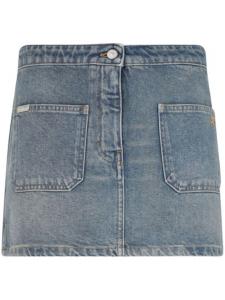 Мини-юбка с вышитым логотипом Courrèges, синий