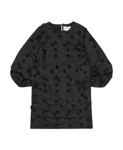 Элегантное черное платье с цветочной вышивкой Munthe, черный