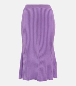 Юбка миди из ребристой ткани Stella McCartney, Lilac