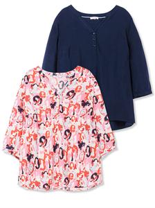 Блуза SHEEGO, темно-синий/розовый