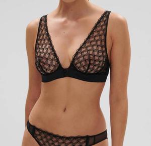 Черный треугольный бюстгальтер Rose с косточками Simone Perele