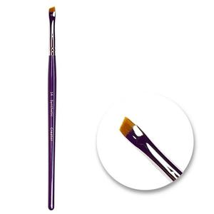 Синтетическая кисть для бровей CREATOR №14, скошенная, с фиолетовой ручкой Inna Marka