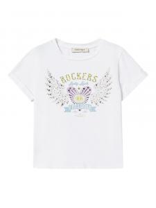 Футболка с графическим принтом и короткими рукавами TWINSET Kids, белый