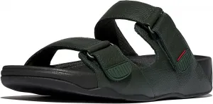 Мужские кожаные сандалии FitFlop Gogh Moc Slide, темно-зеленый