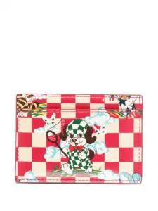 Графический кожаный держатель для карт Kenzo, красный