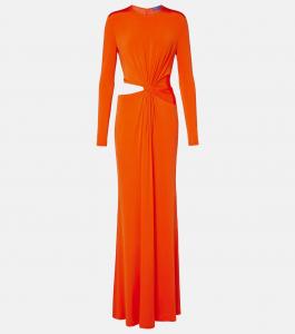 Платье макси с вырезом Ralph Lauren Collection, Bright Orange