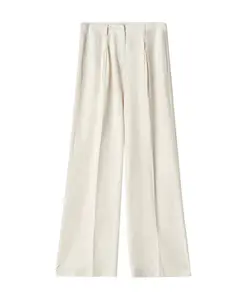 Брюки-Палаццо из льна цвета слоновой кости Hinnominate, бежевый