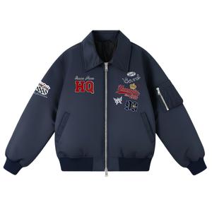 Куртка Unisex Lapel Thickened HUANQIU, темно-синий[padded and thickened]