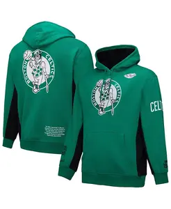 Мужская толстовка с капюшоном Kelly Green Boston Celtics Hardwood Classics Team Origins из флиса Mitchell & Ness