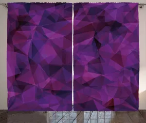 Штора ABAKUHAUS в геометрическом деревенском стиле, треугольная фиолетовая, для спальни, присборенная, с петлями и крючками, 280 x 225 см, цвет баклажановый, бордо-фиолетовый Abakuhaus