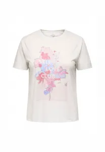 Футболка с принтом "онек" Only Carmakoma, Cloud Dancer Print Flower