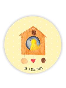 Mr. & Mrs. Panda Магнитный скворечник без надписей, пастельно-желтого цвета