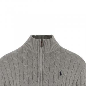 Кардиган с косичкой на молнии Polo Ralph Lauren, серый