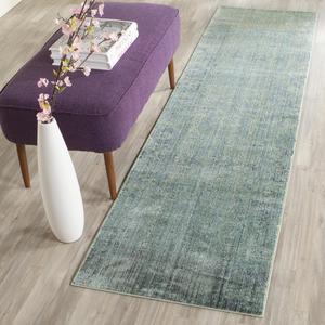 Ковер SAFAVIEH, 69 x 366 см, Mystique Collection Runner, Green & Multi, дизайн Watercolor Overdyed Distressed, без линьки и простой в уходе, идеален для помещений с высокой проходимостью в гостиной, спальне (MYS920G)