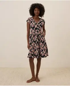 Женское платье из органического хлопка Fit & Flare с перекрещивающимся вырезом Pact, мультиколор