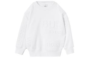 Толстовка детская Burberry с выпуклым логотипом, белый