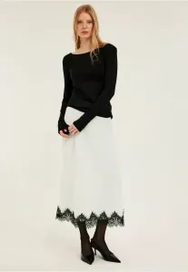 Юбка а-силуэта с кружевной отделкой Kappahl, Off-White