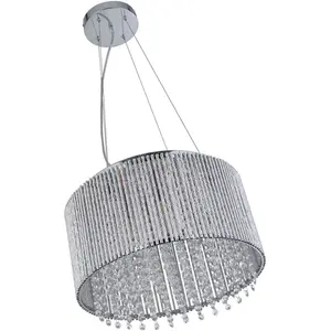 Подвесной светильник Кристальная люстра Elise I, 8 плафонов G9 1 шт. Гламурный Searchlight, Chrom Aluminium und Klares