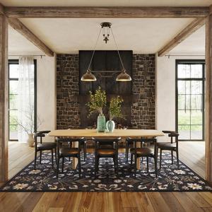 nuLOOM Folklore Floral & Paisley шерстяной ковер 153 x 244 см для гостиной спальни столовой, black