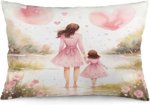 MaSiledy Чехол для подушки с сердечком ко Дню матери, подарок для мамы и бабушки на день рождения, декор со скрытой молнией для дивана и кушетки Pattern-7